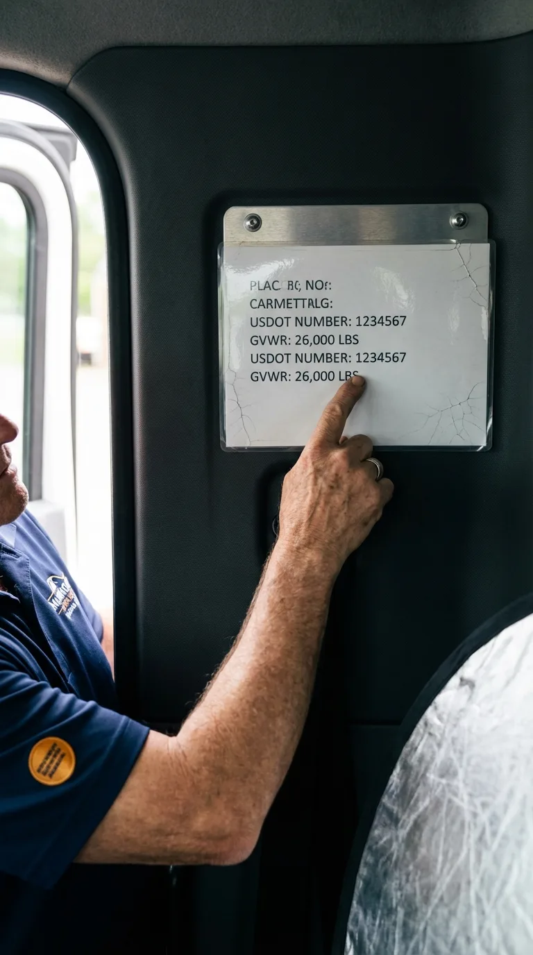 USDOT licensing placard verification in Vidor